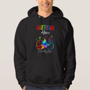 Veste À Capuche Papillon Autisme Maman I Love Mon Fils Soutien Aut