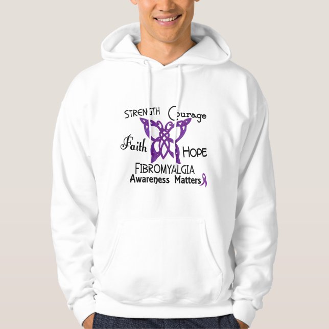Veste À Capuche Papillon celtique 3 de fibromyalgie (Devant)