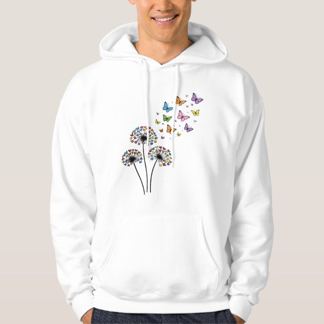 Veste À Capuche Papillon de pissenlit en vol (Devant)