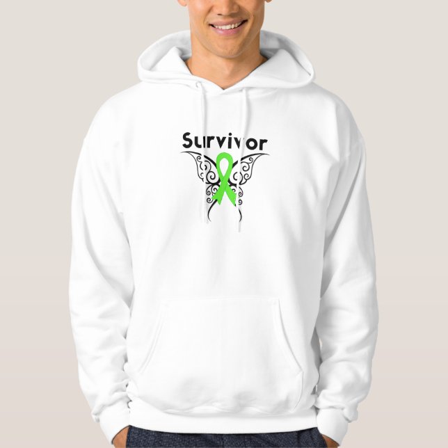 Veste À Capuche Papillon de tribal de survivant de lymphome de (Devant)