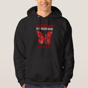 Veste À Capuche Papillon Je Porte Le Rouge Pour Mon Mari Hemophili