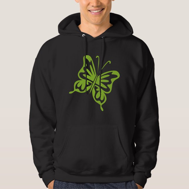 Veste À Capuche Papillon Rétro - vert martien (Devant)