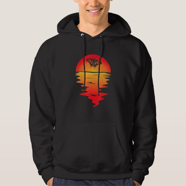 Veste À Capuche Papillon Vaporwave Sunset Butter Fly Synthwave (Devant)