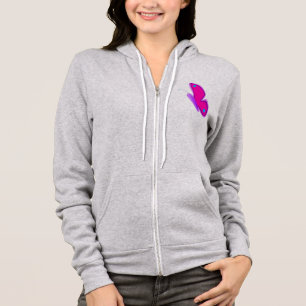 Veste À Capuche Papillon volant violet rose mou dessin