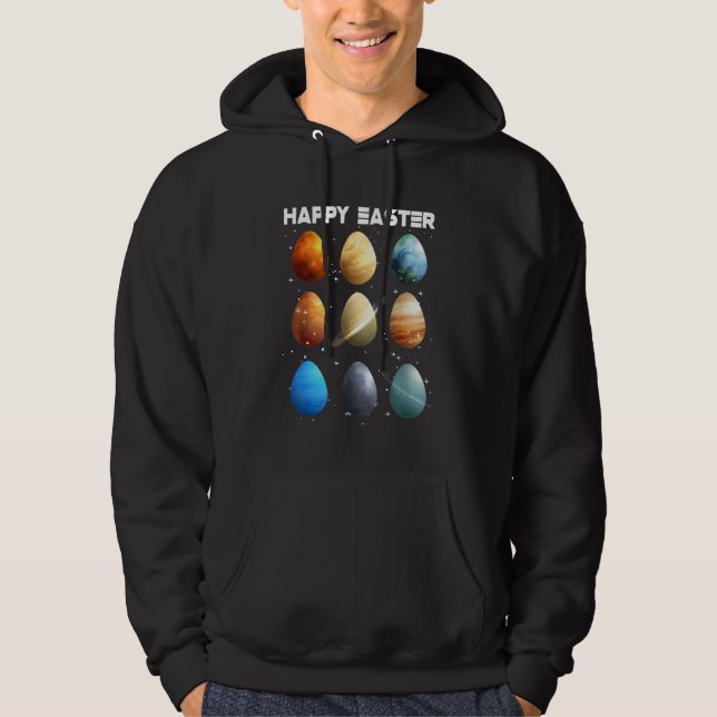 Veste À Capuche Pâques Science spatiale OEufs de Pâques Planètes A (Devant)