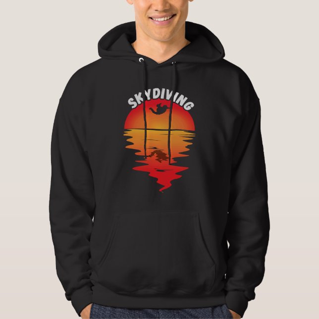 Veste À Capuche Parachutisme Vintage Sunset Skydiver Parachutisme  (Devant)