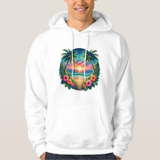 Veste À Capuche Paradis du coucher de soleil tropical – Hoodi d'ar