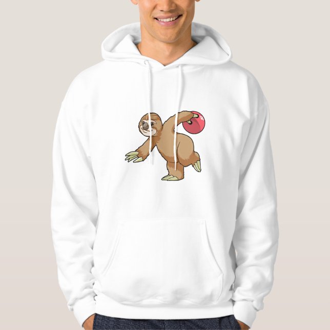 Veste À Capuche Paresseux au bowling avec boule de bowling (Devant)