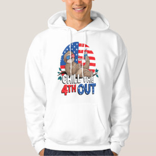 Veste À Capuche Paresseux Chill le 4ème dehors Patriotique États-U