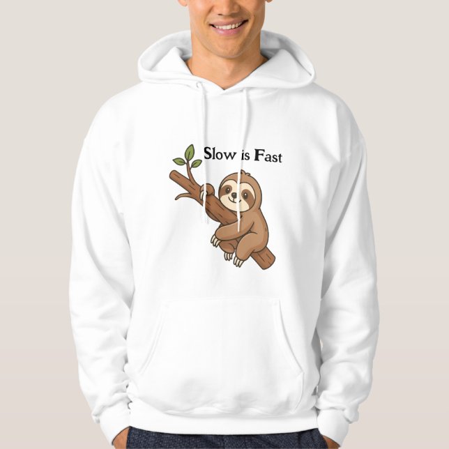 Veste À Capuche Paresseux lent est rapide (Devant)