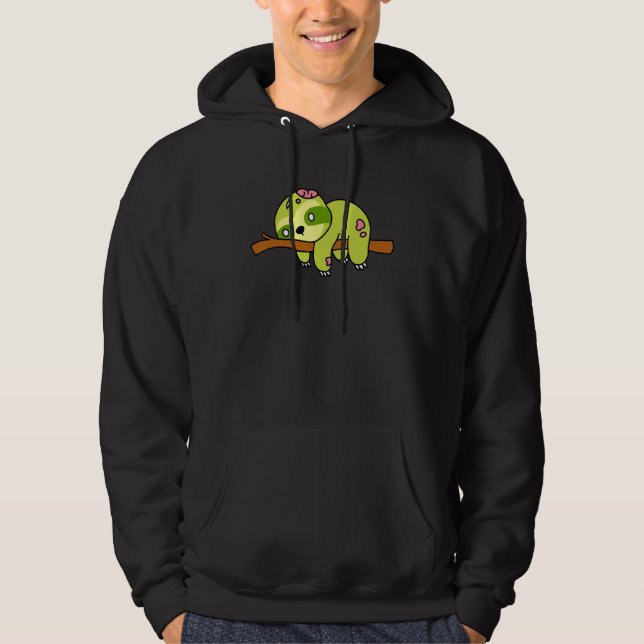 Veste À Capuche Paresseux Zombie Graphique d'Halloween d'Animal Mi (Devant)