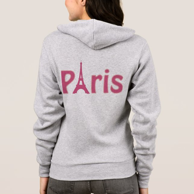 Veste À Capuche Paris rose (Dos)