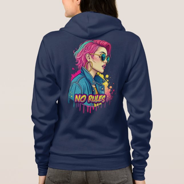 Veste À Capuche Pas de règles – Pop art de rue vibrant (Dos)
