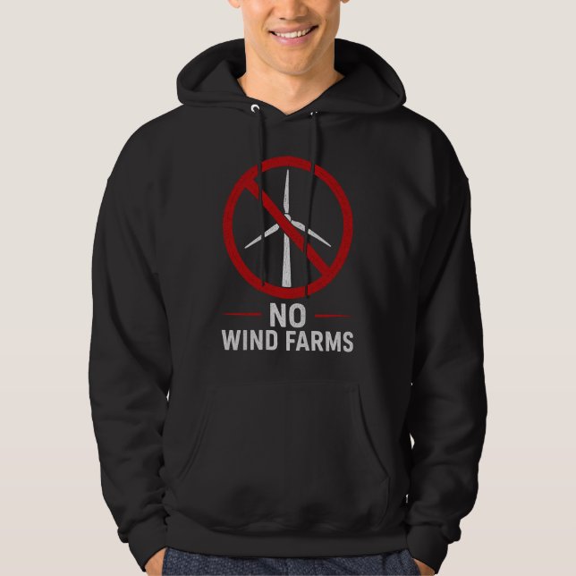 Veste À Capuche Pas d'éoliennes - Pas de parcs éoliens (Devant)