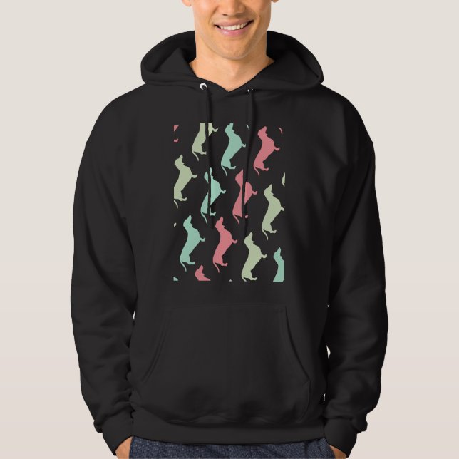 Veste À Capuche Pastel Dachshund Chien Motif (Devant)