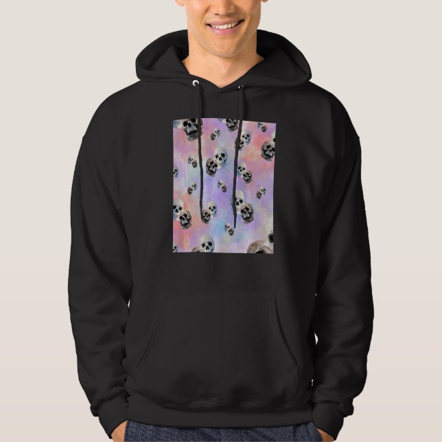 Veste À Capuche Pastel Tie Dye Skeleton Motif (Devant)