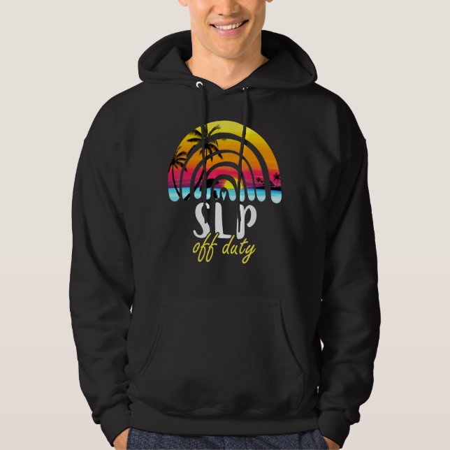Veste À Capuche Pathologiste du langage vocal Slp Off Duty Arc-en- (Devant)