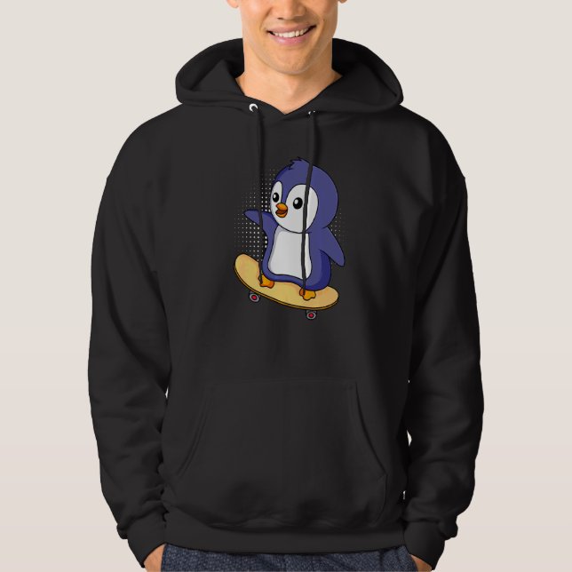 Veste À Capuche Patineur Pinguin Skateboard Penguin (Devant)