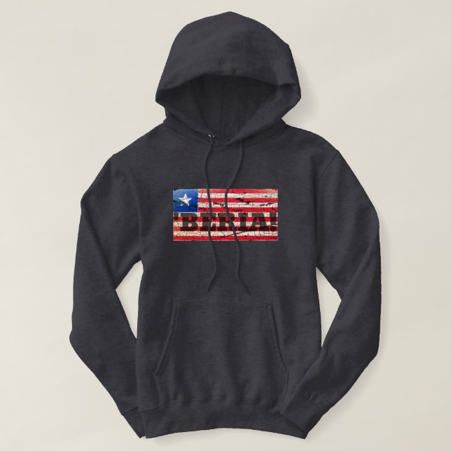 VESTE À CAPUCHE PATRIOT DRAPEAU ROUGE BLANC ET BLEU (Design devant)