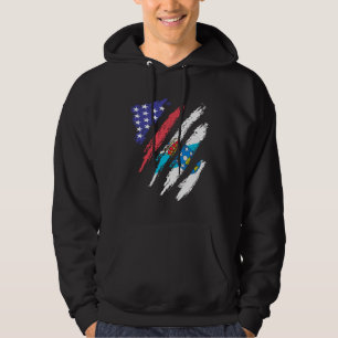 Veste À Capuche Patriote Américain Galicien Cœur Cultivé Drapeau R