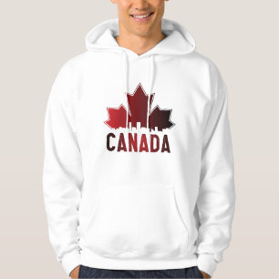 Veste À Capuche Patriotique de feuille d'érable rayée du Canada