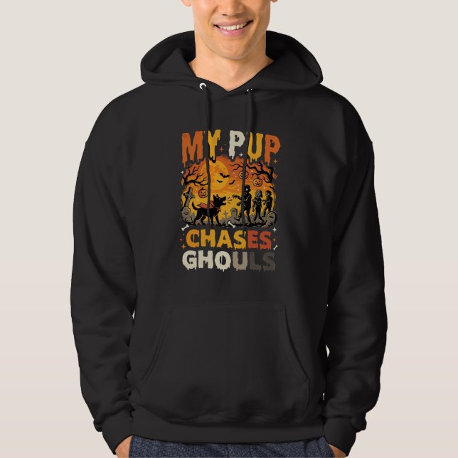 Veste À Capuche Patrouille de cimetière de chiens d'Halloween (Devant)