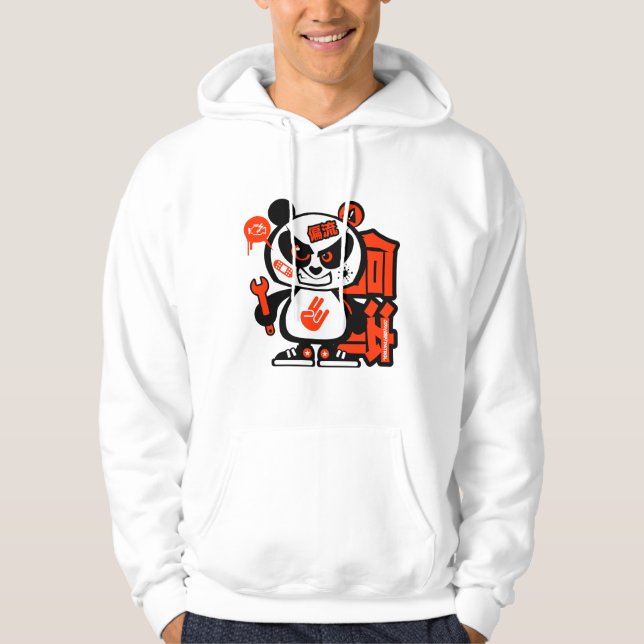 Veste À Capuche Patrouille folle de dérive - panda agressif (Devant)