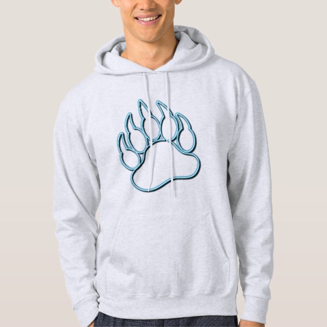 VESTE À CAPUCHE PATTE D'OURS GAY NEON BLEU (Devant)