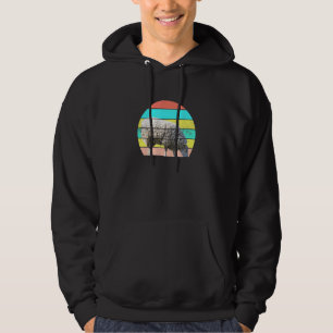 Veste À Capuche Pâturage des moutons sur le coucher de soleil rétr