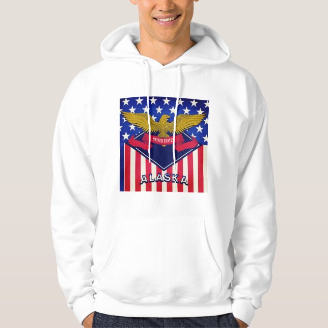 Veste À Capuche Pavillon Alaska USA (Devant)