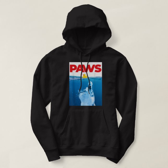Veste À Capuche PAWS Cat And Yellow Rubber Duck Cute Kitten Funny  (Design devant)