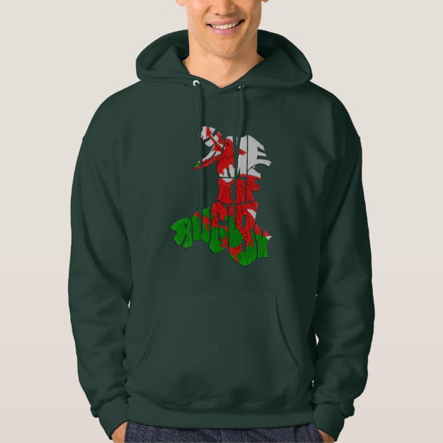 Veste À Capuche Pays de Galles - Carte du Rugby (Devant)
