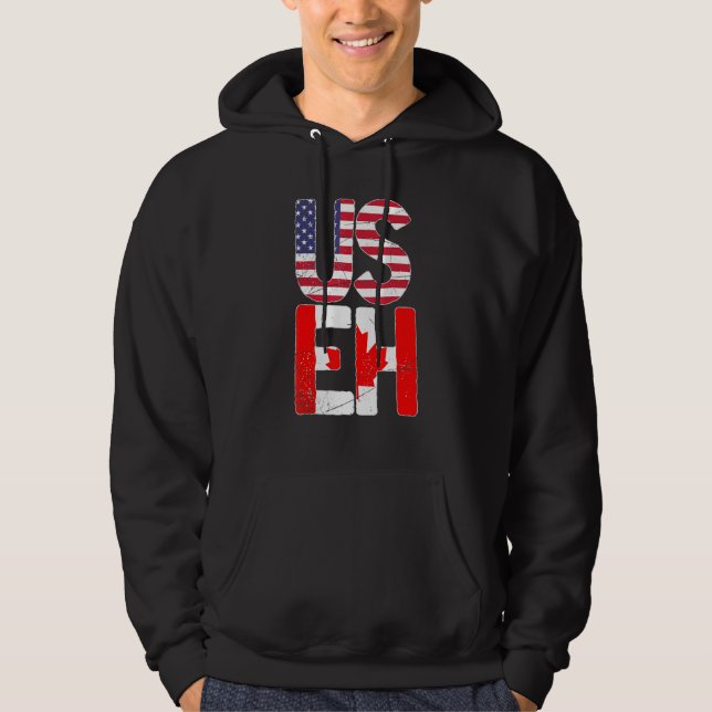 Veste À Capuche Pays du drapeau américain Feuille d'érable canadie (Devant)