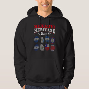 Veste À Capuche Pays Latine Drapeaux Empreintes digitales Hérita h