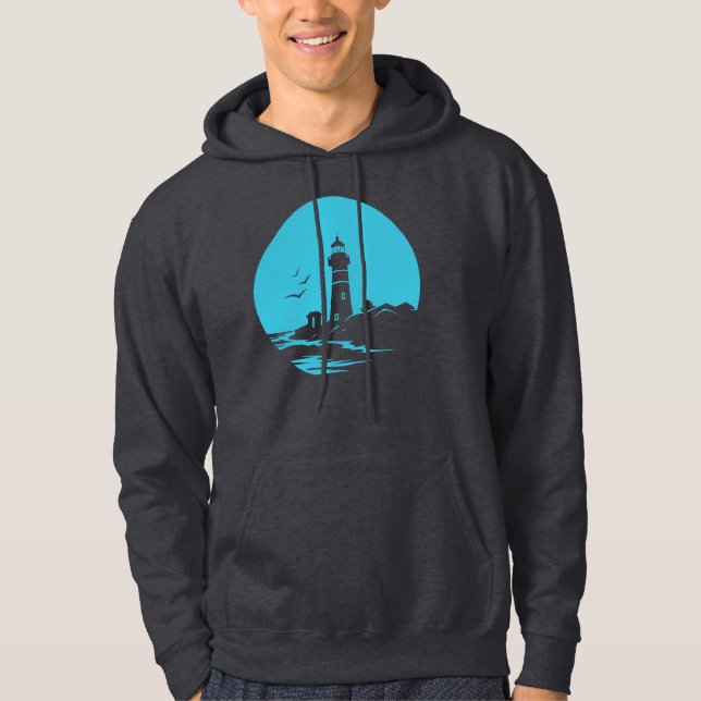 Veste À Capuche Paysage de phare côtier silhouette (Devant)