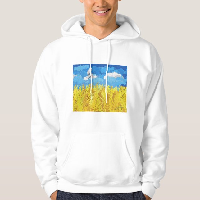 Veste À Capuche Paysage du drapeau ukrainien (Devant)