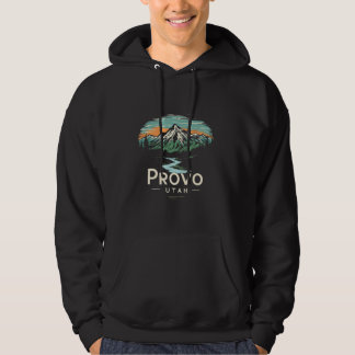 Veste À Capuche Paysage urbain de Provo Utah Montagnes Coucher de