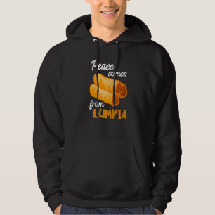 Veste À Capuche Peace Comes Lumpia Nourriture Philippine Pinoy Rou