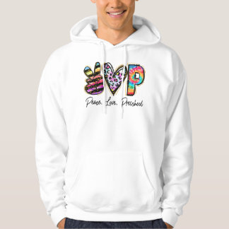 Veste À Capuche Peace Love Enseignants de maternelle Équipe Filles