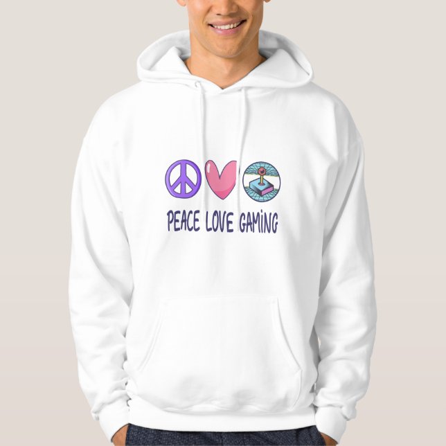 Veste À Capuche Peace Love Gaming (Devant)