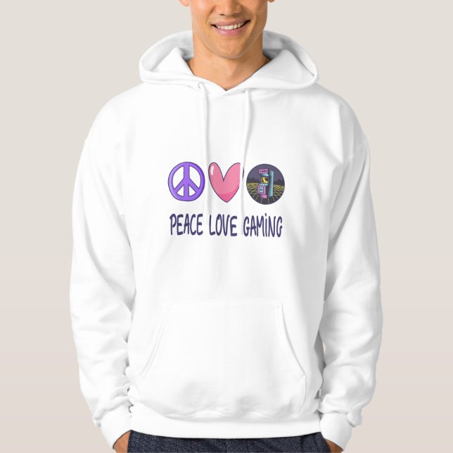 Veste À Capuche Peace Love Gaming (Devant)