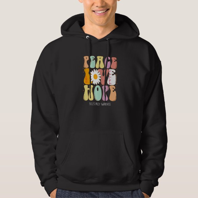 Veste À Capuche Peace Love Hope Bell's Palsy Awareness (Devant)