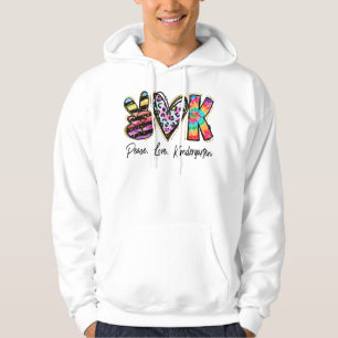Veste À Capuche Peace Love Kindergarten Enseignant Girls Team Kind