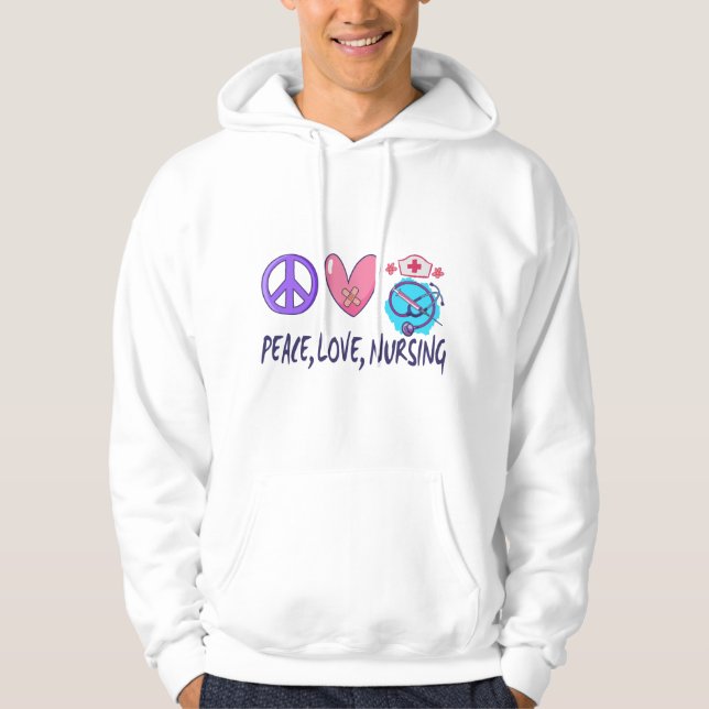 Veste À Capuche Peace Love Nuring (Devant)
