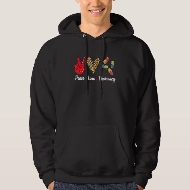 Veste À Capuche Peace Love Pharmacy Technicien en pharmacie (Devant)