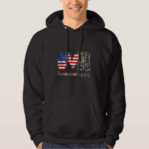Veste À Capuche Peace Love Souvenez-vous des bottes de combat Usa 