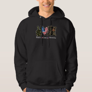 Veste À Capuche Peace Love Souvenez-vous des bottes de combat Usa
