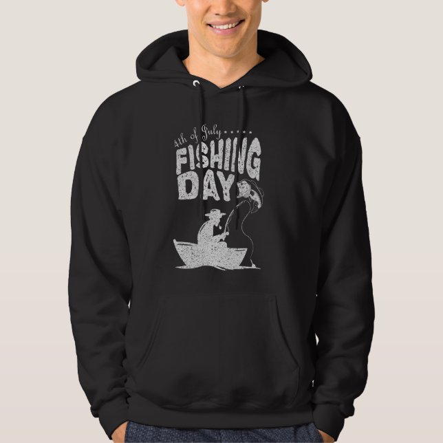Veste À Capuche Pêche 4 juillet Pêche Jour Pêcheur Partie (Devant)