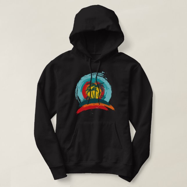 Veste À Capuche Peintre des arbres du coucher de soleil (Design devant)