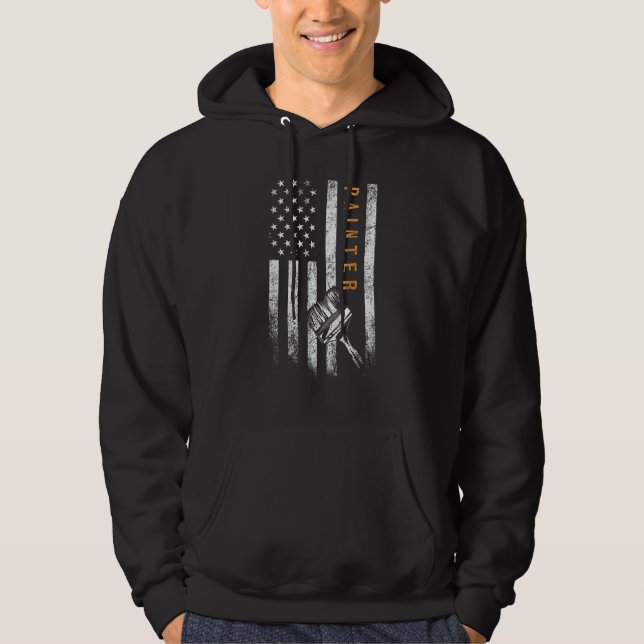 Veste À Capuche Peintre Drapeau Américain (Devant)